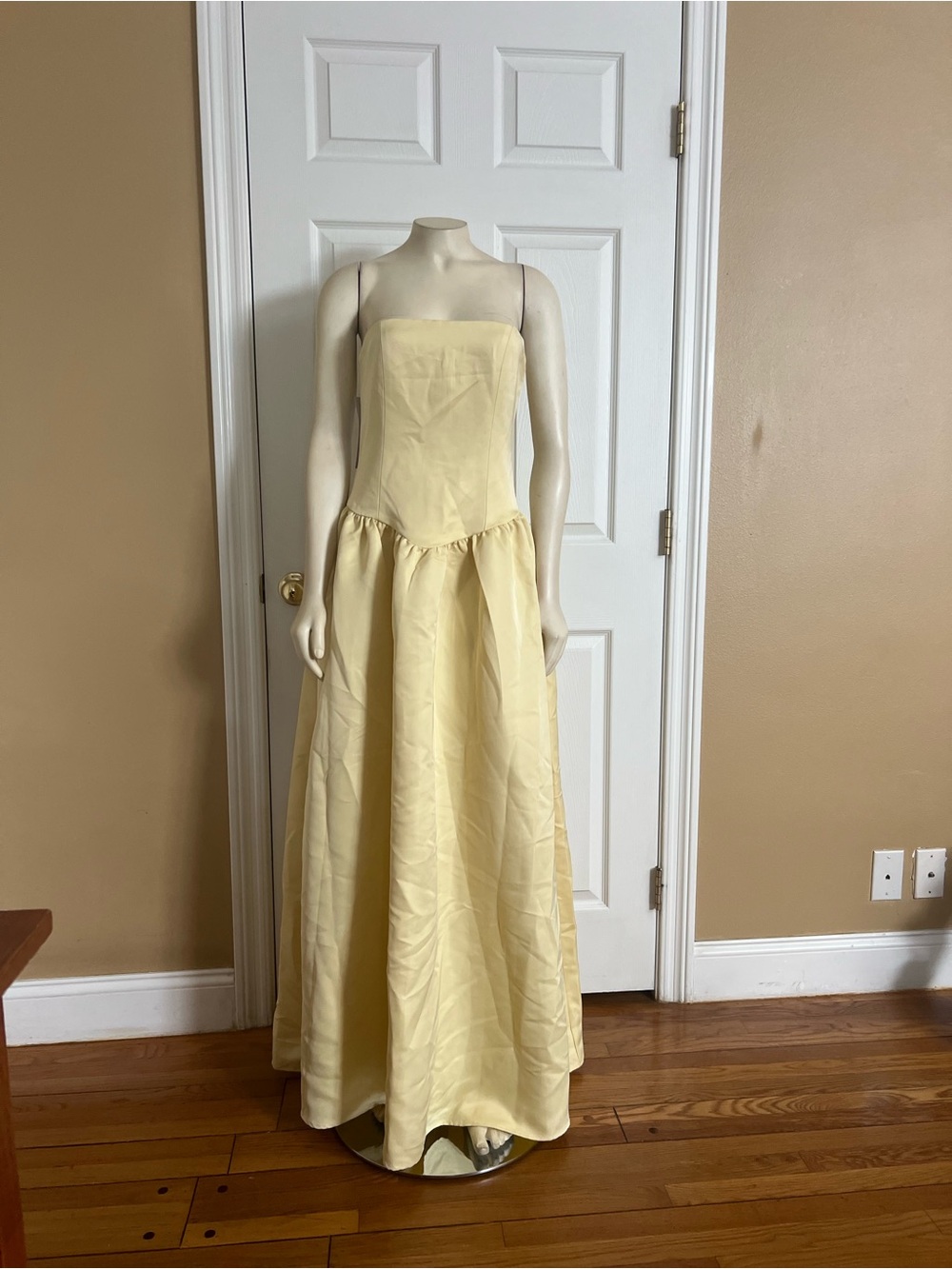 Princess Polly Soft Bloom Drop Waist Strapless Maxi Dress Yellow - Picture 11 of 16